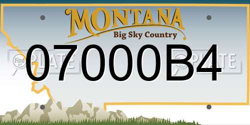 07000B4 Montana License Plate