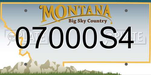 07000S4 Montana License Plate