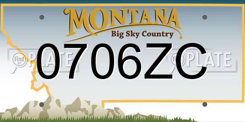 0706ZC Montana License Plate