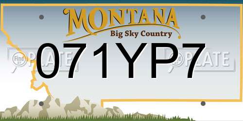 071YP7 Montana License Plate