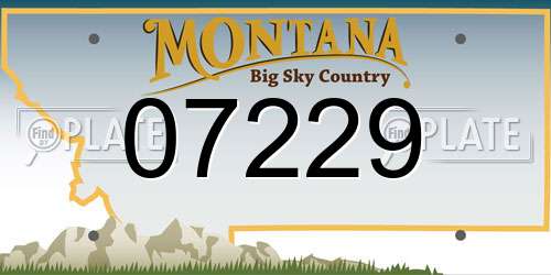 07229 Montana License Plate