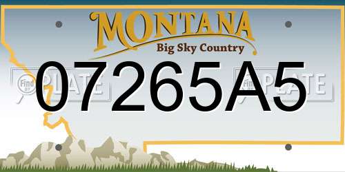 07265A5 Montana License Plate