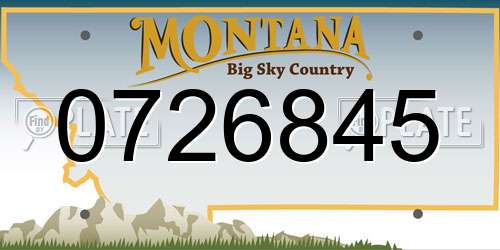 0726845 Montana License Plate