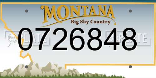 0726848 Montana License Plate