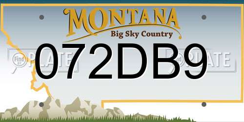 072DB9 Montana License Plate