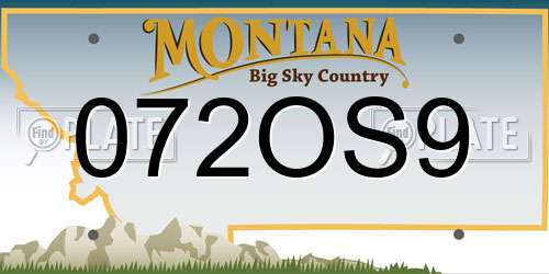 072OS9 Montana License Plate