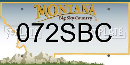 072SBC Montana License Plate