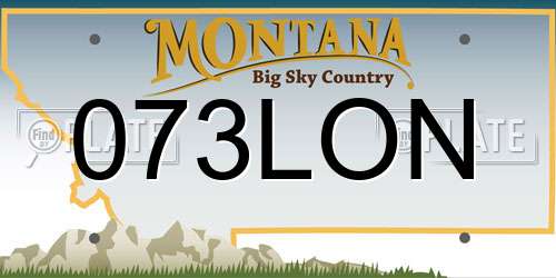 073LON Montana License Plate