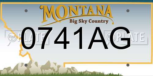 0741AG Montana License Plate