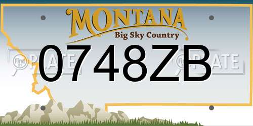 0748ZB Montana License Plate