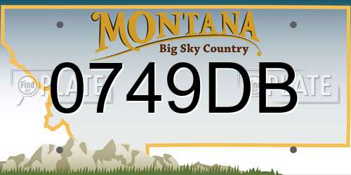 0749DB Montana License Plate
