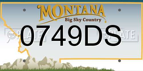 0749DS Montana License Plate