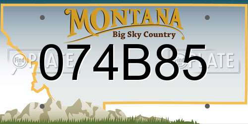 074B85 Montana License Plate