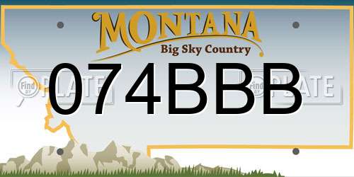 074BBB Montana License Plate