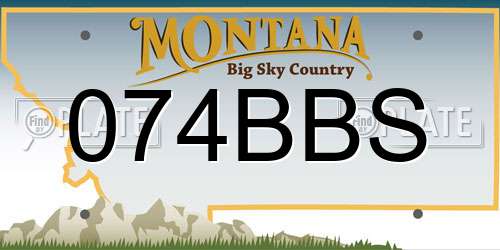 074BBS Montana License Plate