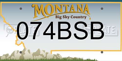074BSB Montana License Plate