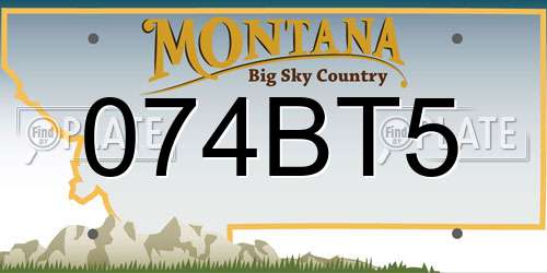 074BT5 Montana License Plate