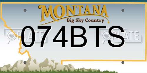 074BTS Montana License Plate