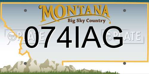 074IAG Montana License Plate