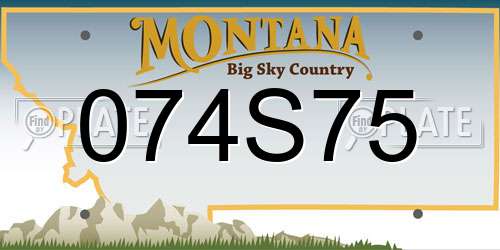 074S75 Montana License Plate
