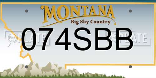 074SBB Montana License Plate