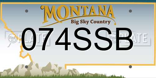 074SSB Montana License Plate