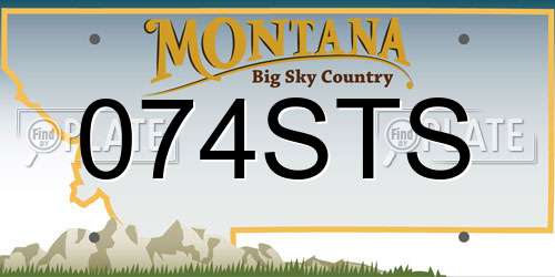 074STS Montana License Plate