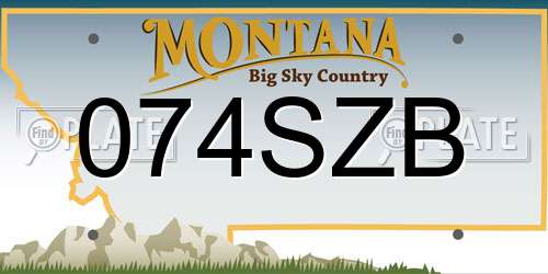 074SZB Montana License Plate