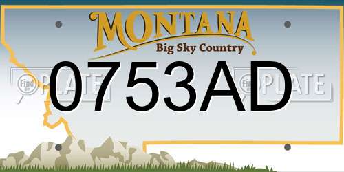 0753AD Montana License Plate