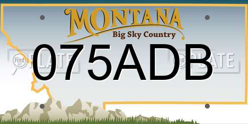 075ADB Montana License Plate