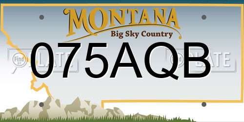 075AQB Montana License Plate