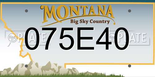 075E40 Montana License Plate