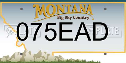 075EAD Montana License Plate