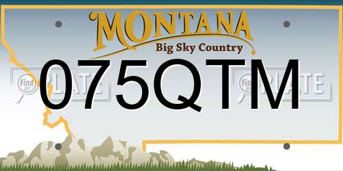 075QTM Montana License Plate