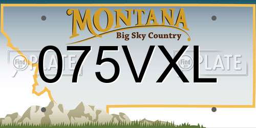075VXL Montana License Plate