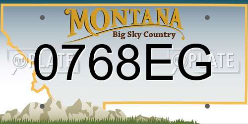 0768EG Montana License Plate