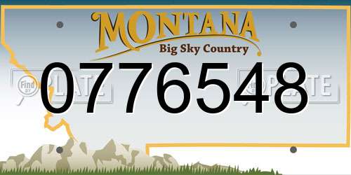 0776548 Montana License Plate