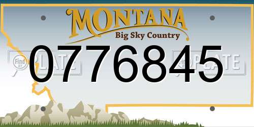 0776845 Montana License Plate