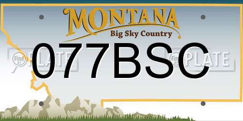 077BSC Montana License Plate