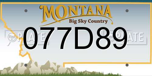 077D89 Montana License Plate