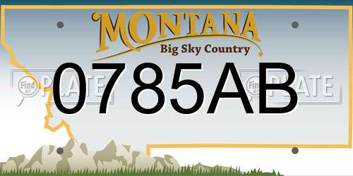 0785AB Montana License Plate