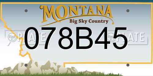 078B45 Montana License Plate