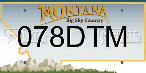 078DTM Montana License Plate