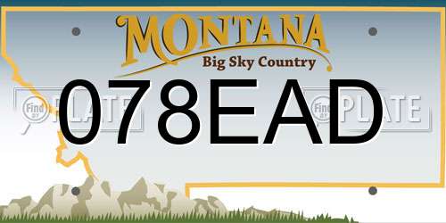 078EAD Montana License Plate