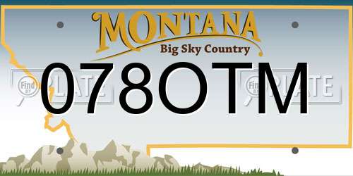 078OTM Montana License Plate