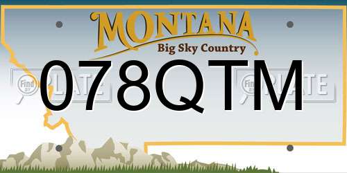 078QTM Montana License Plate