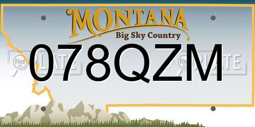 078QZM Montana License Plate