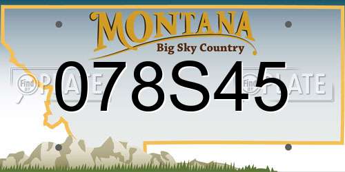 078S45 Montana License Plate