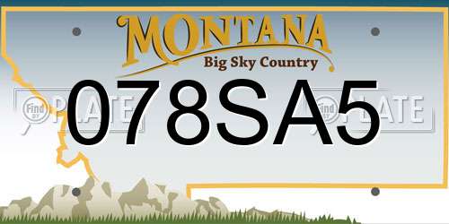 078SA5 Montana License Plate