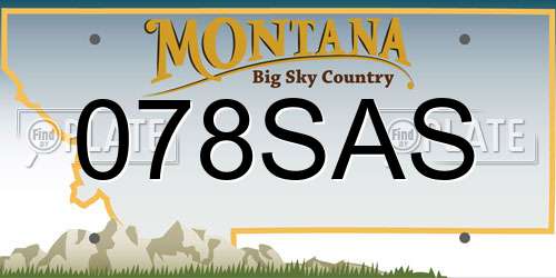 078SAS Montana License Plate